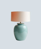 Table Low Blue Lamp Decor